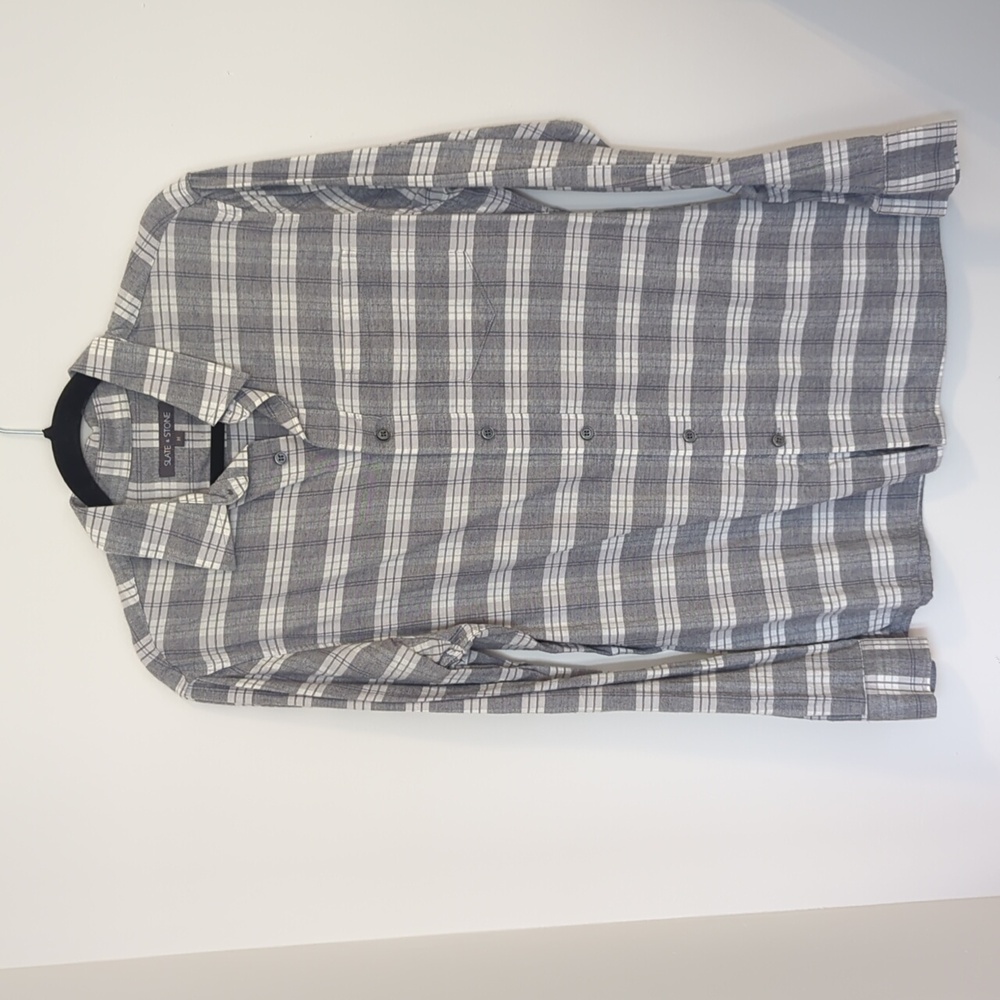 Medium slate and stone flannel grey and white